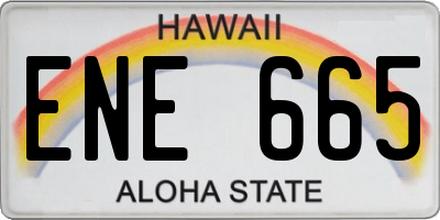 HI license plate ENE665