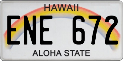 HI license plate ENE672