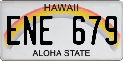 HI license plate ENE679