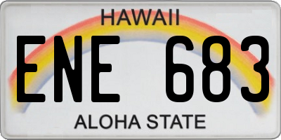 HI license plate ENE683