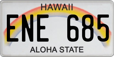 HI license plate ENE685