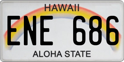HI license plate ENE686