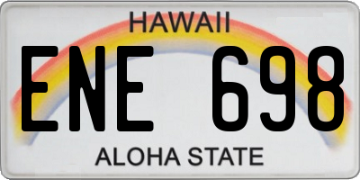 HI license plate ENE698