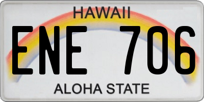 HI license plate ENE706