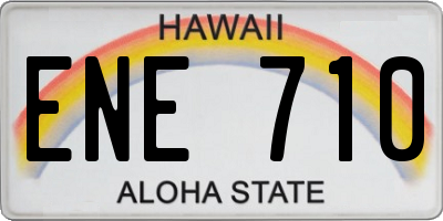 HI license plate ENE710