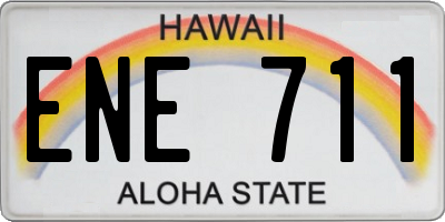 HI license plate ENE711