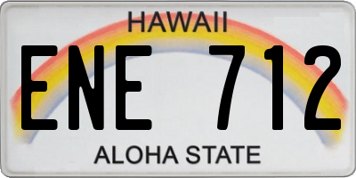 HI license plate ENE712