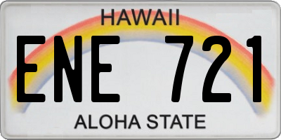 HI license plate ENE721