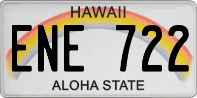 HI license plate ENE722