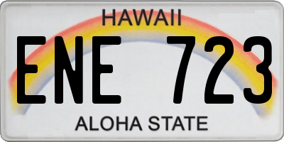 HI license plate ENE723