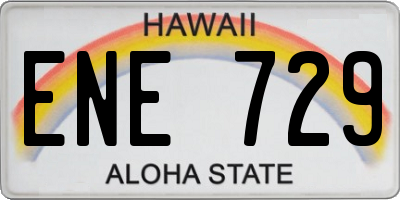 HI license plate ENE729