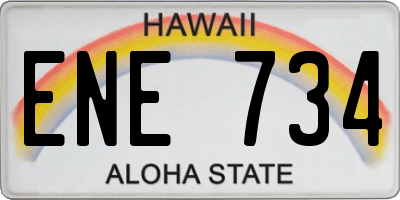 HI license plate ENE734