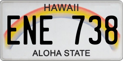 HI license plate ENE738