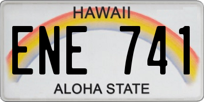 HI license plate ENE741