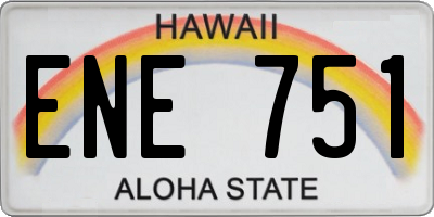HI license plate ENE751