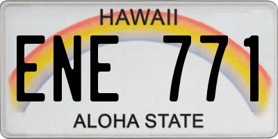 HI license plate ENE771