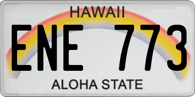 HI license plate ENE773