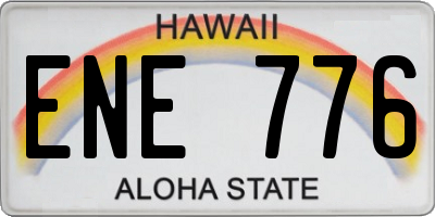 HI license plate ENE776