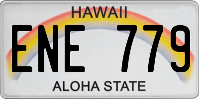 HI license plate ENE779