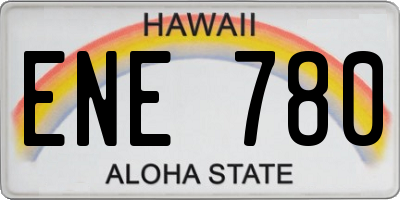 HI license plate ENE780
