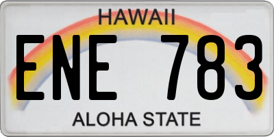 HI license plate ENE783