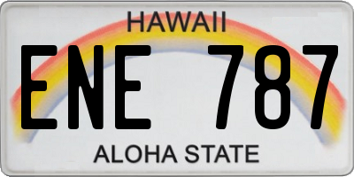 HI license plate ENE787
