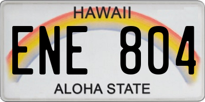 HI license plate ENE804