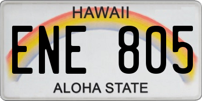 HI license plate ENE805