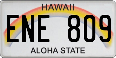 HI license plate ENE809