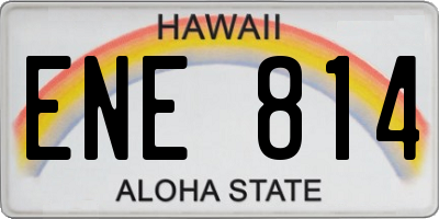 HI license plate ENE814
