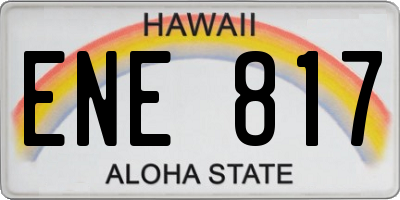 HI license plate ENE817