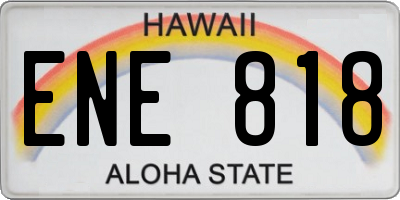 HI license plate ENE818
