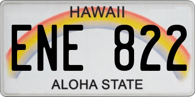 HI license plate ENE822