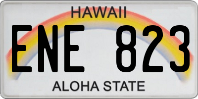 HI license plate ENE823