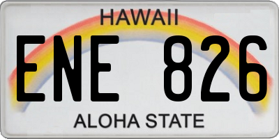 HI license plate ENE826