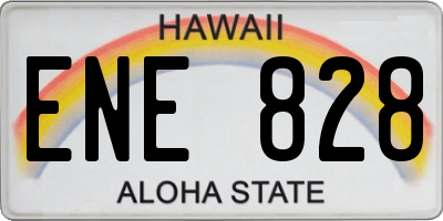HI license plate ENE828