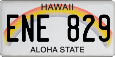 HI license plate ENE829