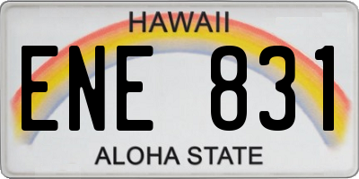 HI license plate ENE831