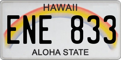 HI license plate ENE833