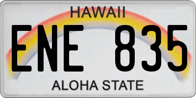 HI license plate ENE835