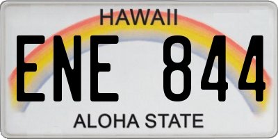 HI license plate ENE844