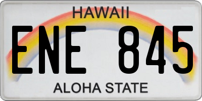 HI license plate ENE845