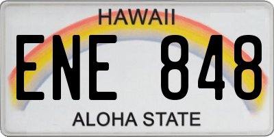 HI license plate ENE848