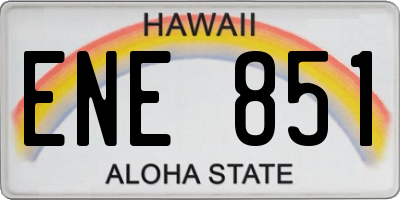 HI license plate ENE851