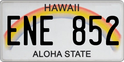 HI license plate ENE852
