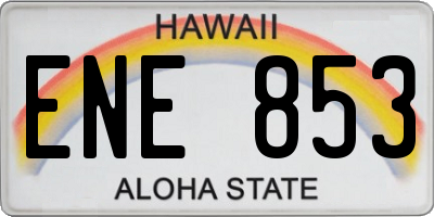 HI license plate ENE853
