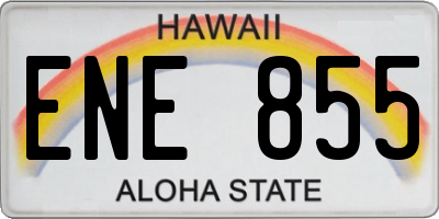 HI license plate ENE855