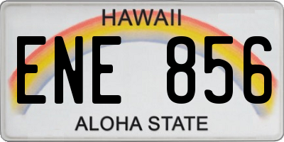 HI license plate ENE856
