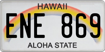 HI license plate ENE869