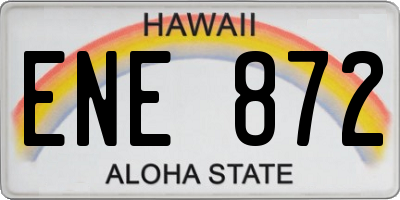 HI license plate ENE872